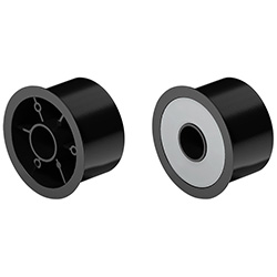 Roller with flange