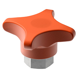 Low profile knob for bracket with nut