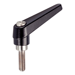 Adjustable clamping lever with stainless steel stud