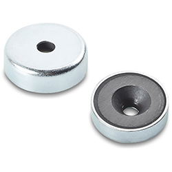 Round magnet with steel shell