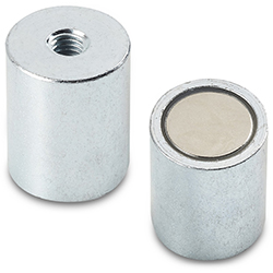 Cylindrical magnet with female threaded hole