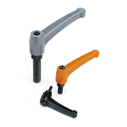 Indexed clamping lever with threaded stud