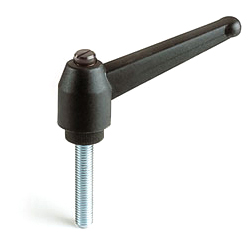 Adjustable handle with threaded stud